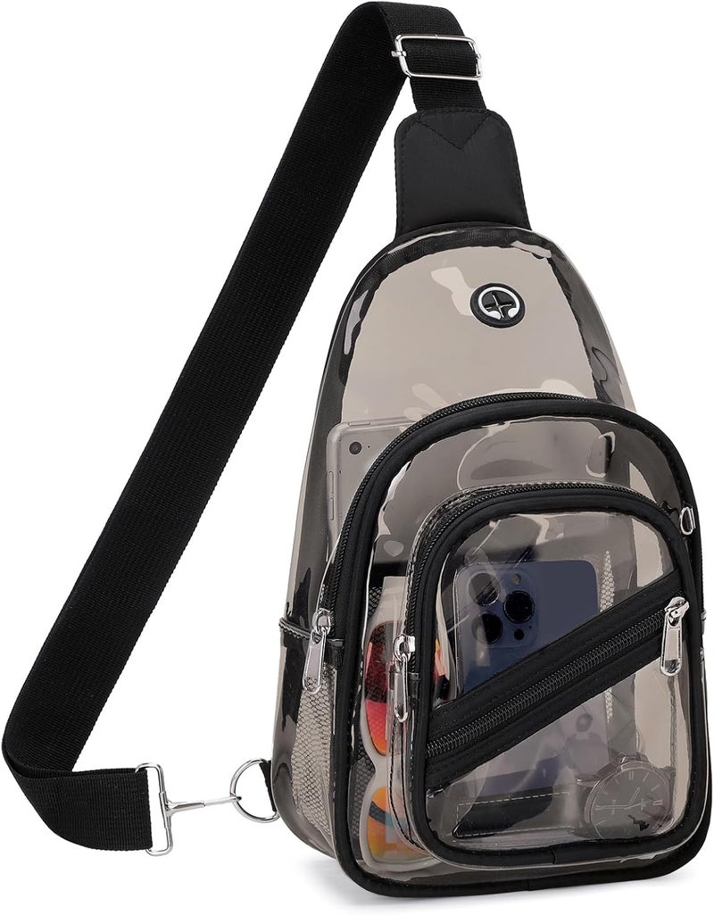 ASKSKY Clear Bag for Stadium Events, Clear Backpack Purse for Women Waterproof PVC Crossbody Fanny Pack for Concert - Image 1